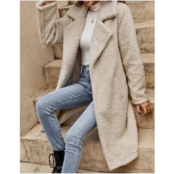 Cozy Pocket Teddy Oversized Jacket Coat - Picture 3 of 6